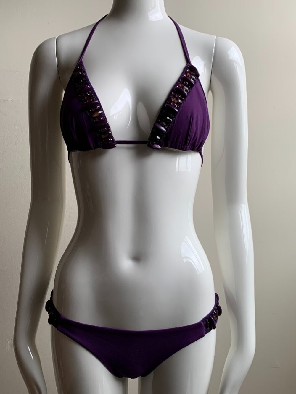 Sauvage Luxe california Purple beaded luxury bikini set